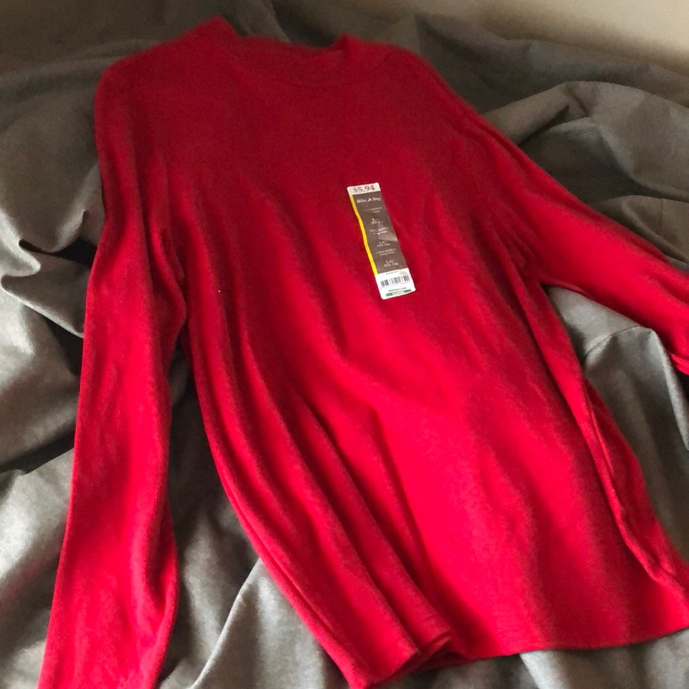 Red turtle neck